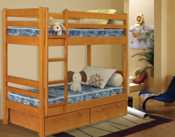 Letto matrimoniale in legno per bambini, letti matrimoniali in legno