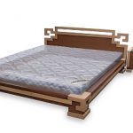 Letto matrimoniale e comodino in rovere