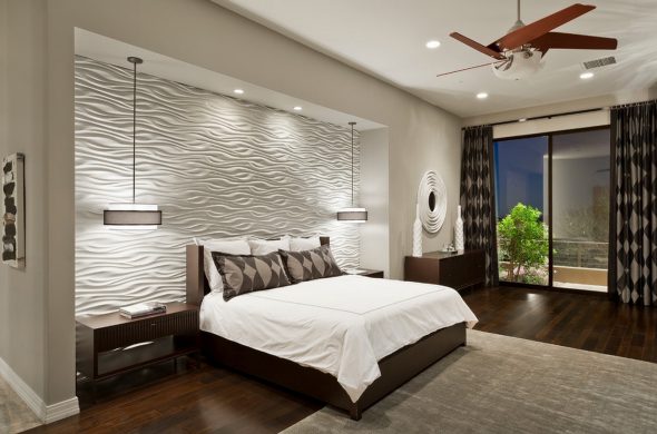 Design pratico per la camera da letto con una nicchia