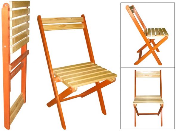 sedia con schienale pieghevole