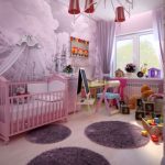 Area gioco, studio e sonno in un asilo nido per bambine