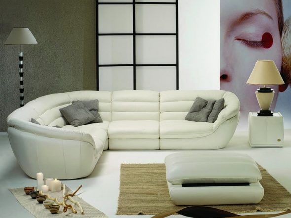 divano angolare bianco