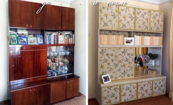 decorare mobili con ritagli di carta da parati