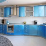 mobili da cucina blu tenue
