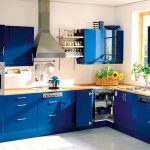 cucina angolare blu