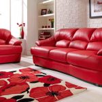 divano rosso all'interno