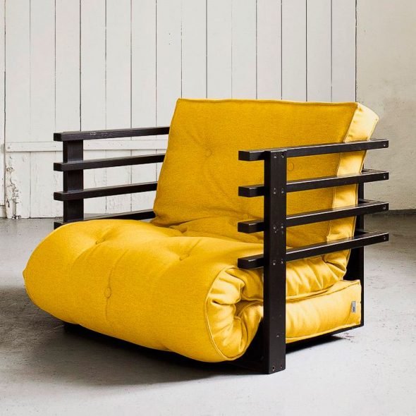 poltrona letto gialla