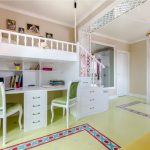 letto a soppalco con doppia scrivania