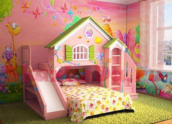 letto a forma di casa da principessa