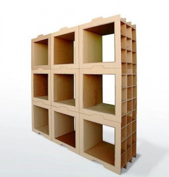 scaffale rettangolare in cartone
