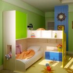 disporre i mobili per due bambini in una piccola cameretta