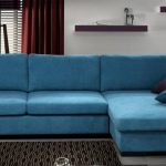 divano angolare blu