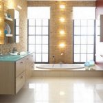 mobiletto da bagno in vetro