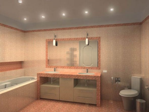 installare uno specchio nel bagno a un livello