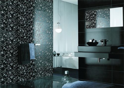 piastrelle a specchio nella foto del bagno