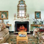 mirror above the fireplace