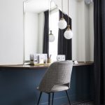 mirror above the table