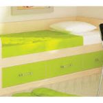 Divano letto per bambini con 3 cassetti colore verde Max
