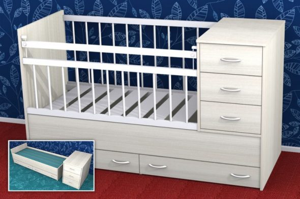 Letto trasformabile per bambini Malutka