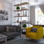 Progetto di un monolocale con porta passante di 37,5 mq.