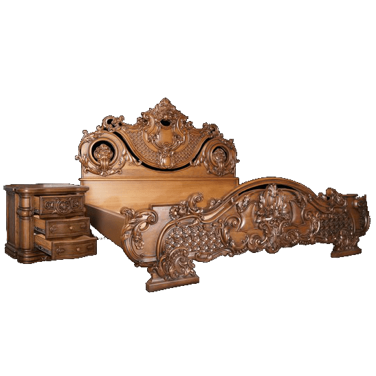 Letto matrimoniale classico in legno massello