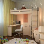 letto a soppalco con zona lavoro