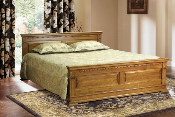 Letto in legno naturale di quercia