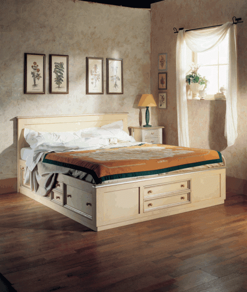 Letto alto in legno