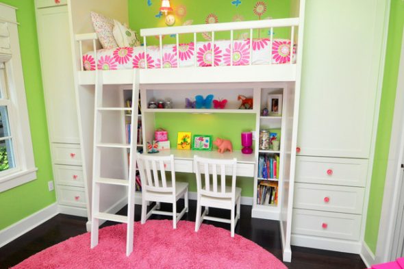 letto a soppalco per bambini in camera da letto