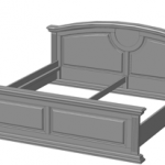 letto matrimoniale in legno massello grigio