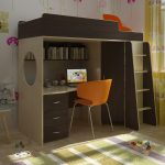idee per letto a castello con scrivania