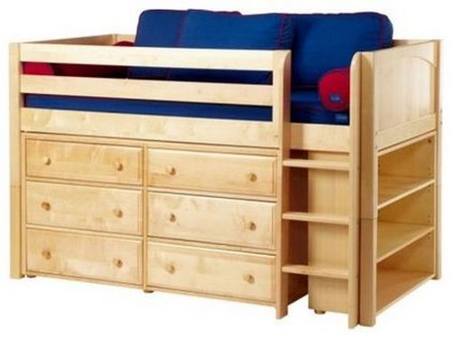 letto a soppalco con cassetti