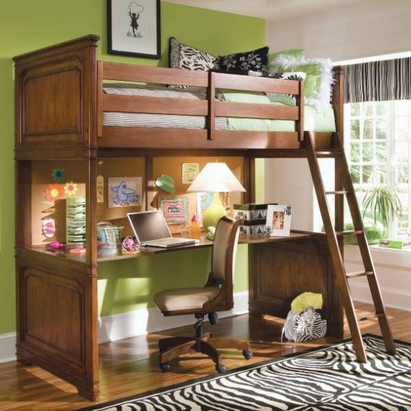 letto a soppalco in legno