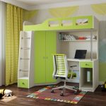 letto a soppalco verde