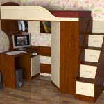 soppalco con cassettiera e scala
