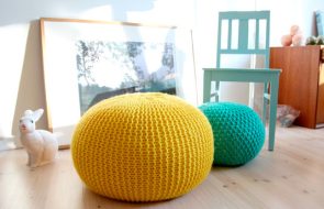 realizza un pouf con le tue mani usando dei fili