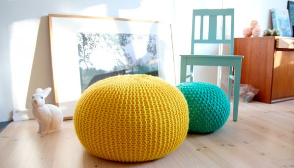realizza un pouf con le tue mani usando dei fili