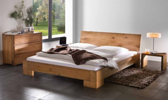 Letto in rovere massello