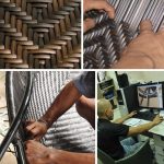 Mobili intrecciati in rattan artificiale con le tue mani foto