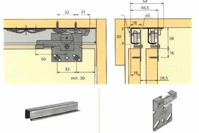 Sistema di sospensione per porte scorrevoli Hettich (Germania)