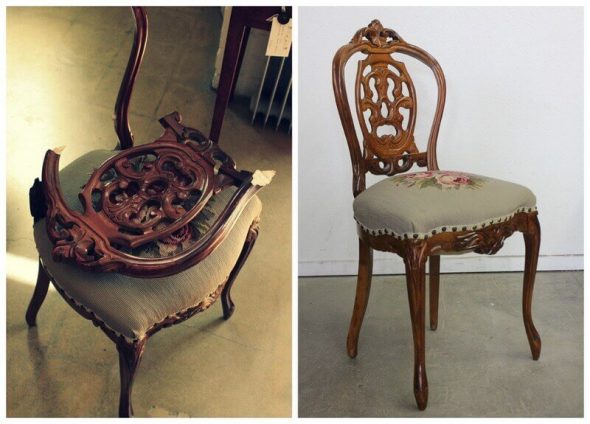 Restauro sedie in casa