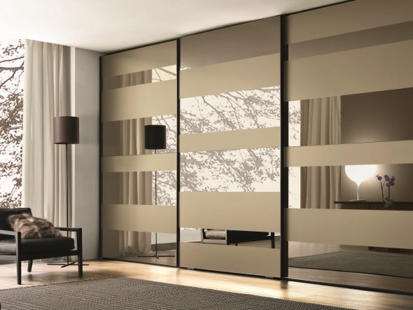 Armadio con specchio Bronzo
