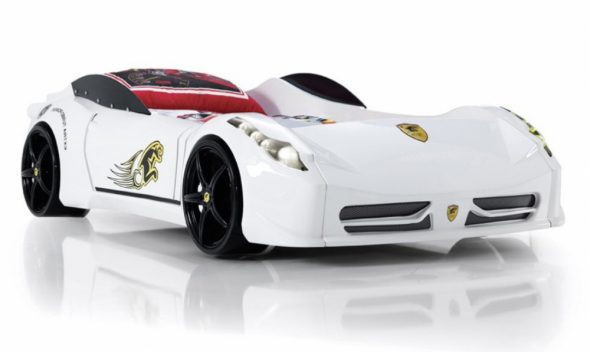 Letto per auto Ferrari bianca