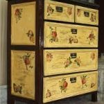 comodino decoupage - vintage