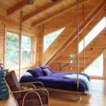 Letto a soppalco in legno per camera da letto rustica