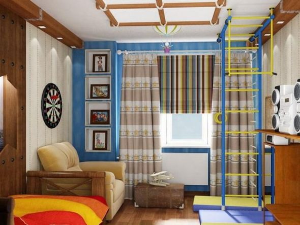 Interessante design d'interni nella stanza di un adolescente