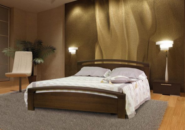 Letto in rovere scuro