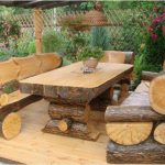 Mobili da gazebo in tronchi