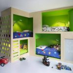 Cameretta insolita per bambini con letti incorporati