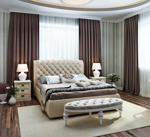 Letto enorme con testiera morbida